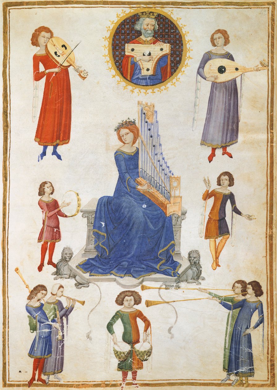 Allegory of music, manuscript V A folio 27 from The Music Institute by Severin Boezio بواسطة المدرسة الايطالية