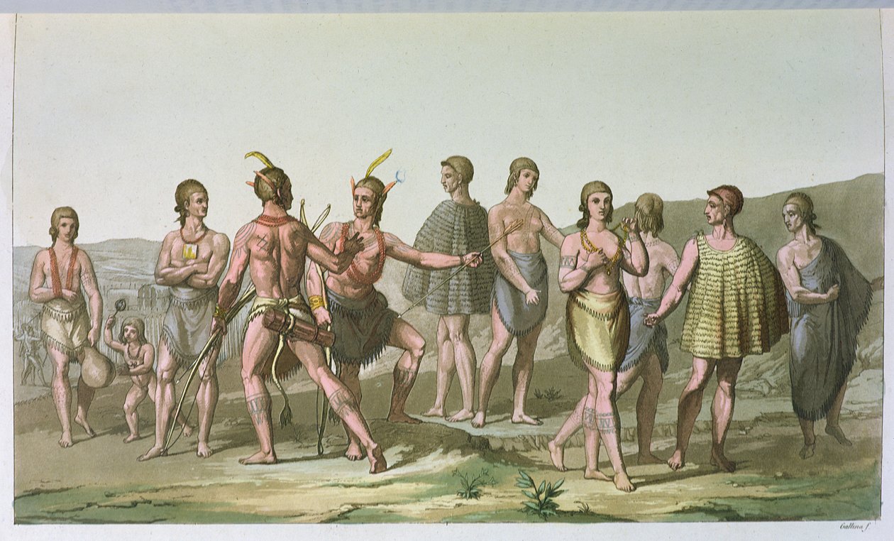هنود أمريكيون من ساوث كارولينا ، c.1820 بواسطة المدرسة الايطالية