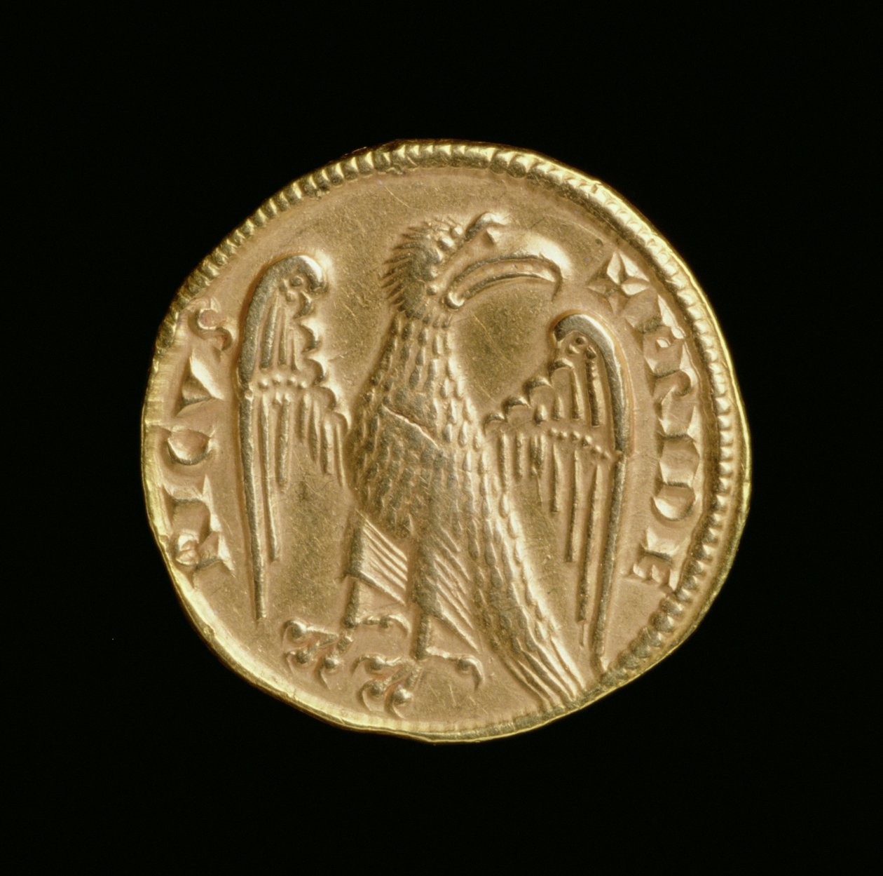 أوغستاليس فريدريك الثاني (1198-1250) ، مملكة صقلية وجنوب إيطاليا ، ميسينا مينت ، 1231-50 (عكسية) (ذهبية) (للأمام انظر 168052) بواسطة المدرسة الايطالية