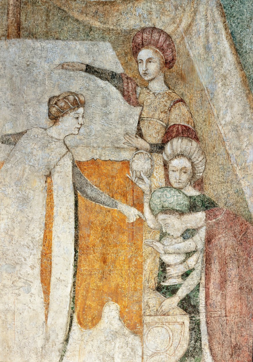 Bicocca degli Arcimboldi: لوحة جدارية من القرن الخامس عشر ، تفاصيل (جصية) بواسطة المدرسة الايطالية