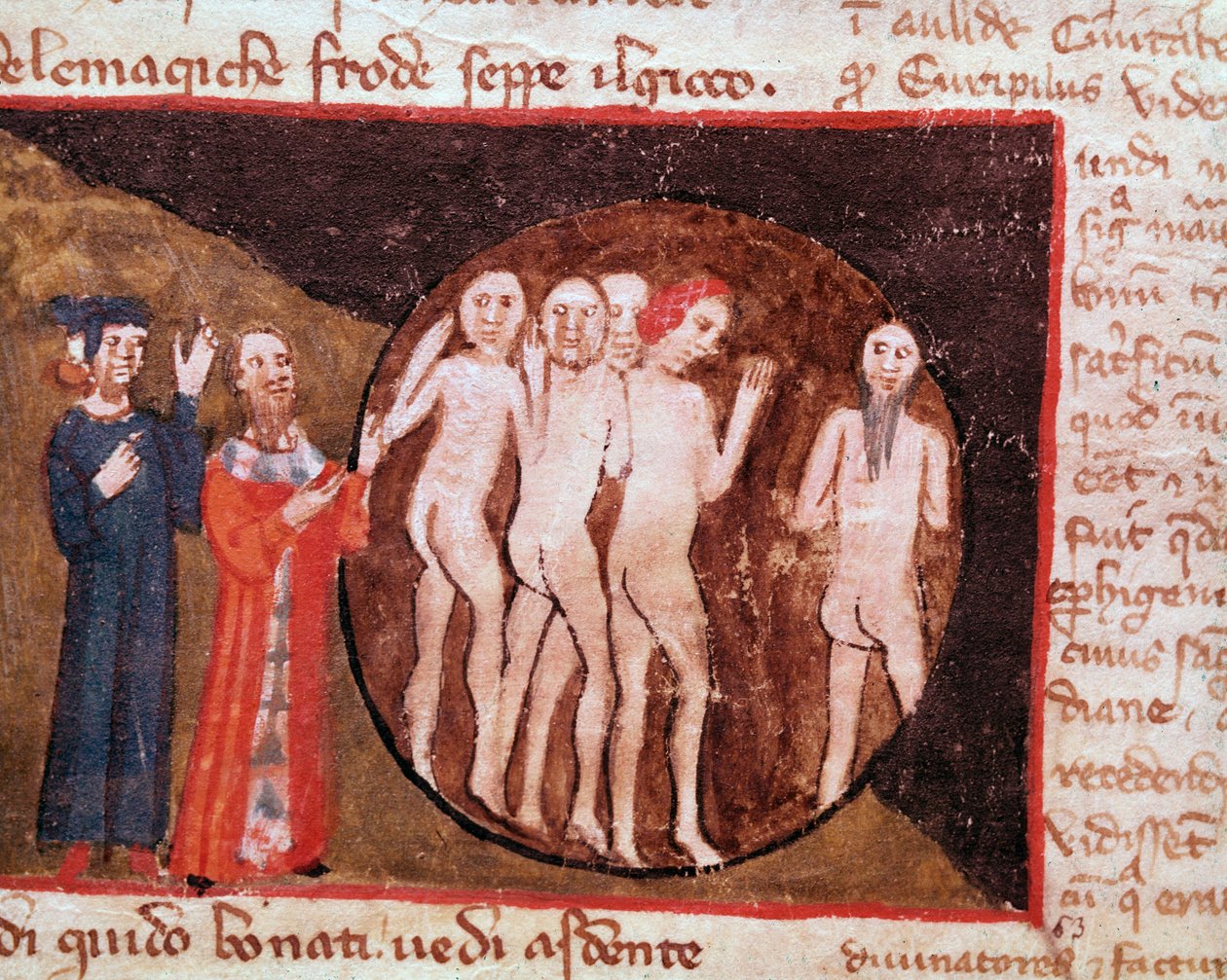 Bolgia of the false prophets (song 20 from Hell, in the Divine Comedy)- Miniature بواسطة المدرسة الايطالية