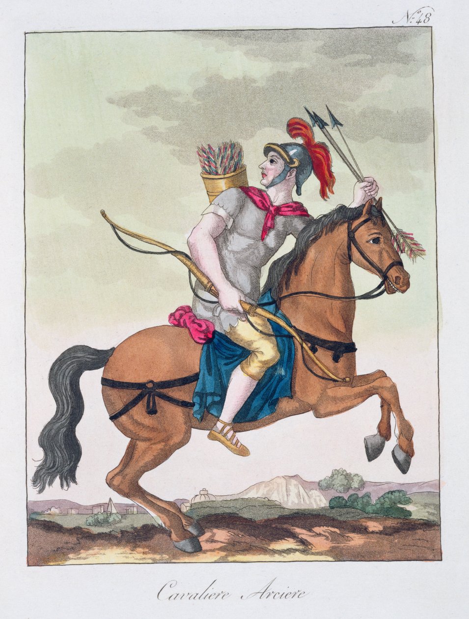 كافاليري آرتشر ، من لانتيكا روما ، 1825 بواسطة المدرسة الايطالية