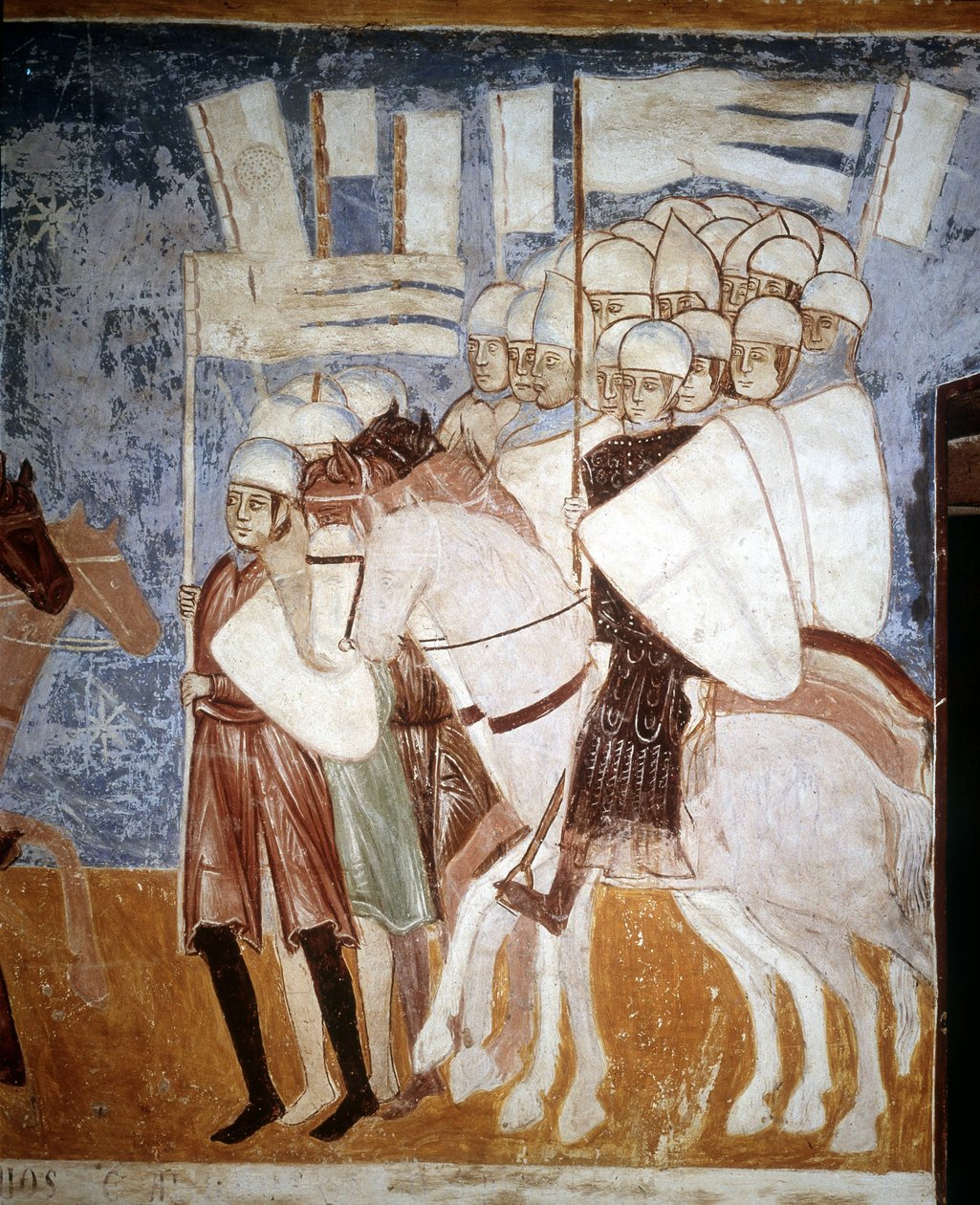 صليبيون يستمعون إلى خطاب أوتون فيسكونتي (1208 - 1295). فريسكو بواسطة روكا دي أنجيرا ، أوائل القرن الرابع عشر. بواسطة المدرسة الايطالية