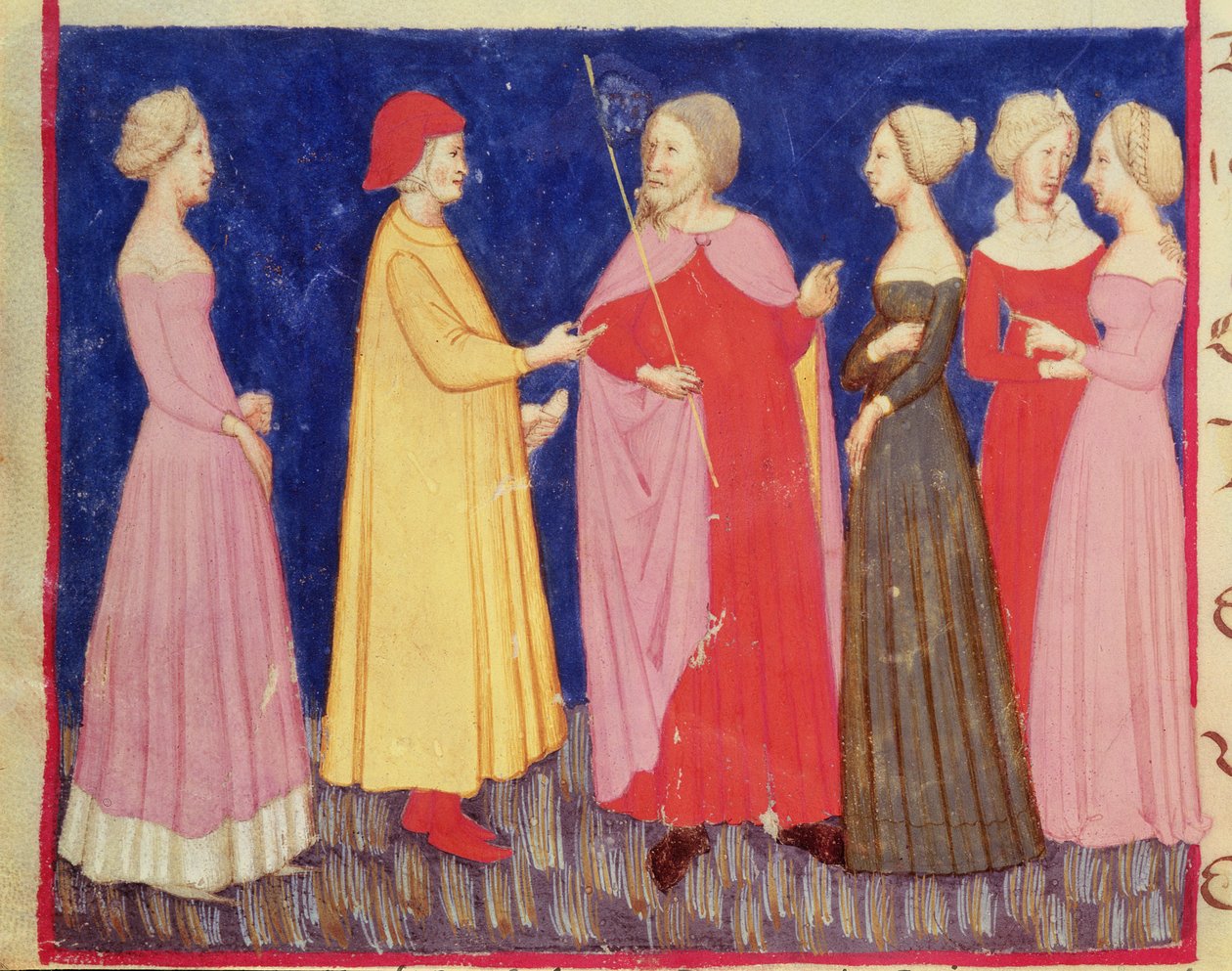 دانتي وبياتريس في الجنة ، من الكوميديا الإلهية لدانتي أليغييري (1265-1321) بواسطة المدرسة الايطالية