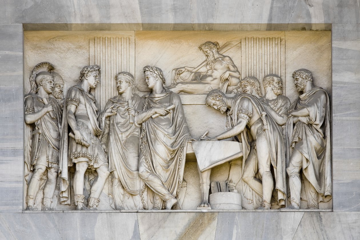 Detail of Arch of Peace, Milan, Italy (marble) بواسطة المدرسة الايطالية
