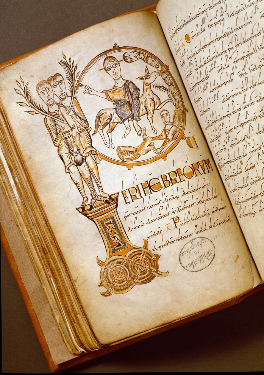مخطوطة القدس من مدرسة بولونيا. (MS.123-Foglio 54 v) القرن الحادي عشر روما ، مكتبة أنجليكا بواسطة المدرسة الايطالية