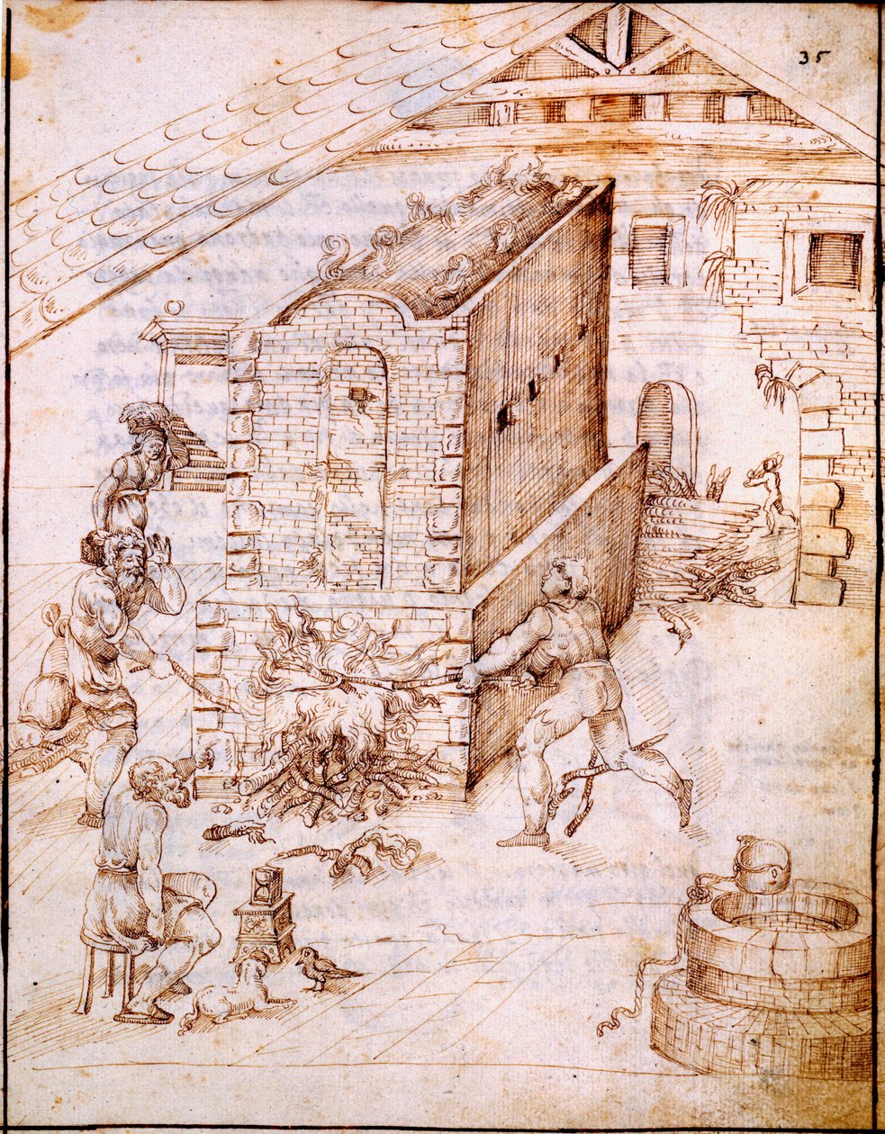 إطلاق فرن مبكر ، c. 1630s (مخطوطة الرق) بواسطة المدرسة الايطالية