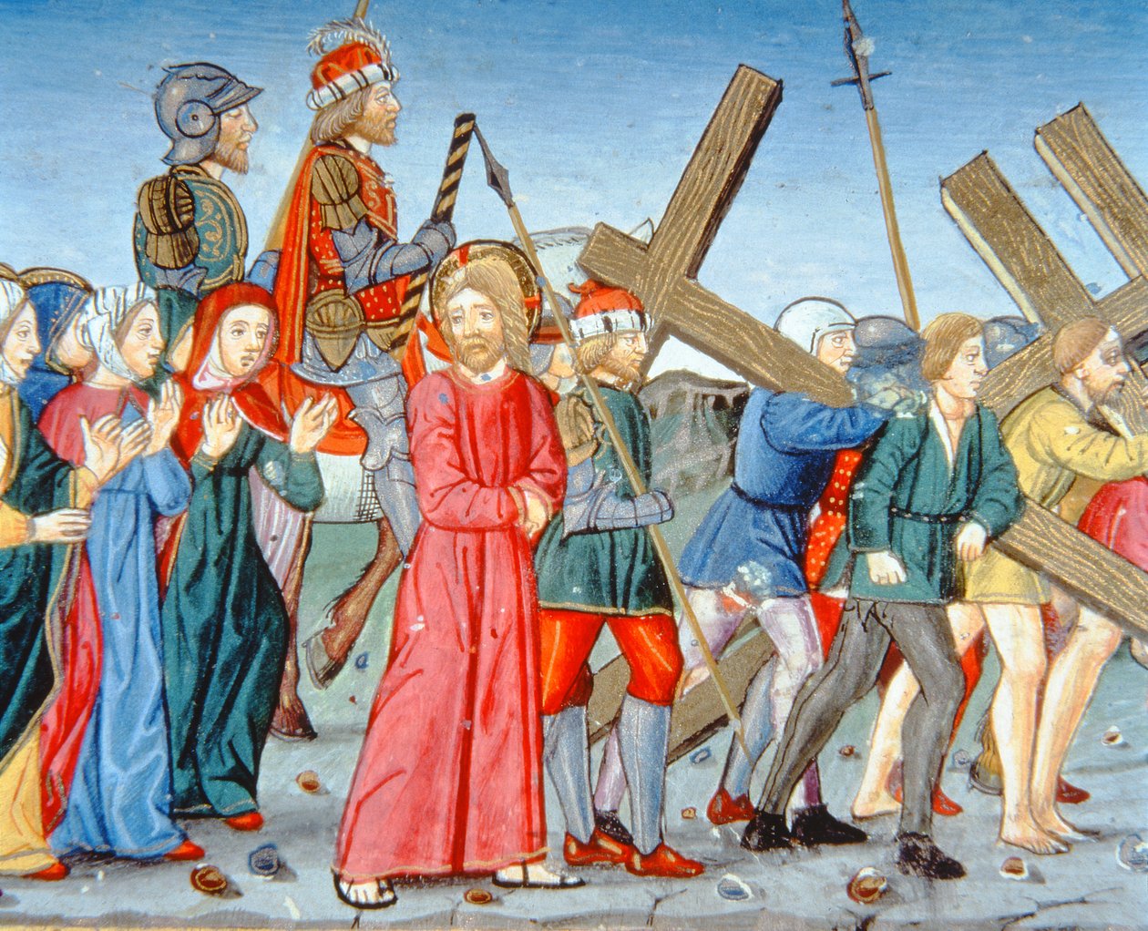 Fol.116v المسيح يقود إلى الجلجلة (ورق) بواسطة المدرسة الايطالية