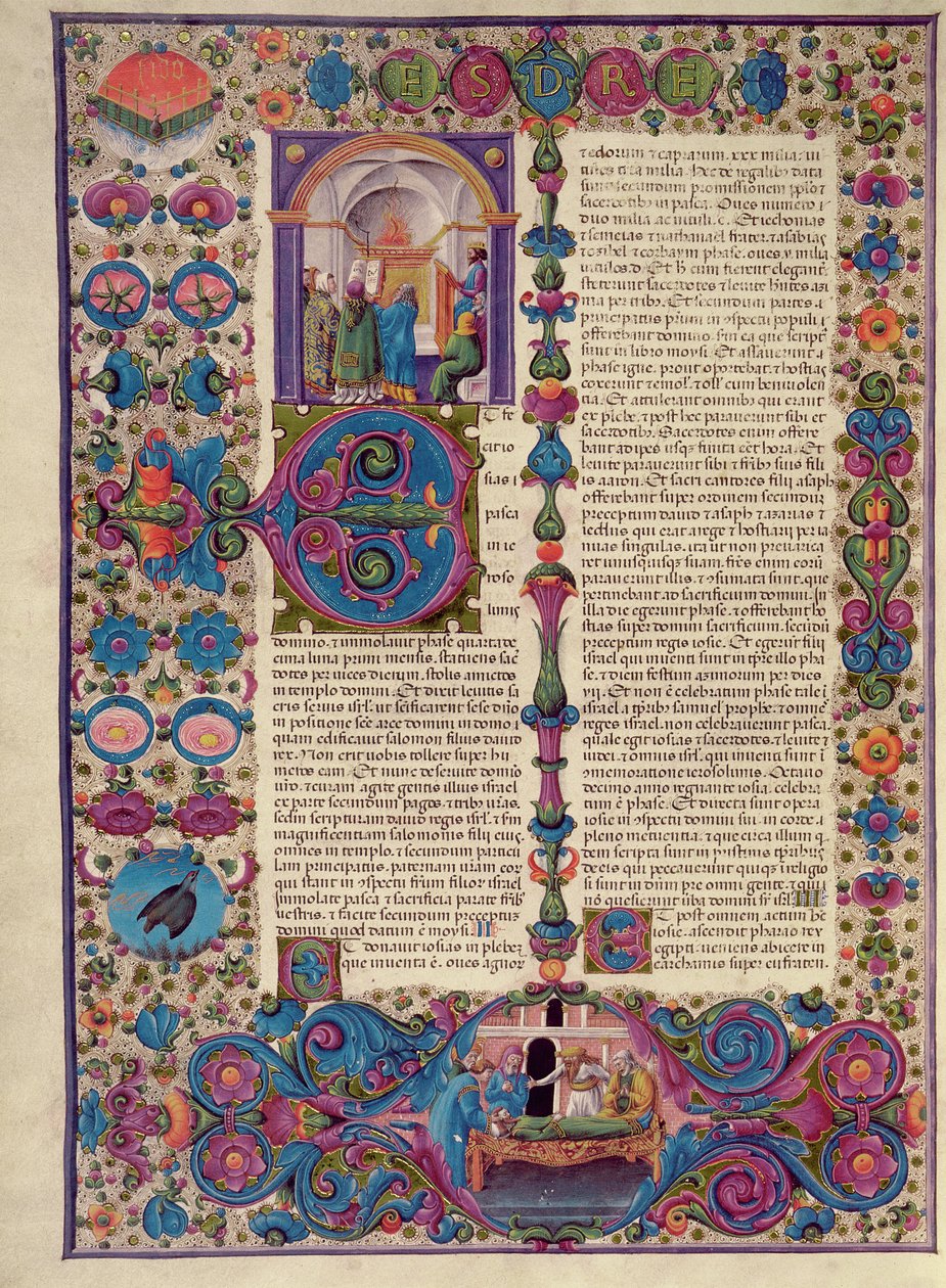 Fol.205v كتاب الخروج من الكتاب المقدس بورسو ديست. المجلد 1 (ورق) بواسطة المدرسة الايطالية