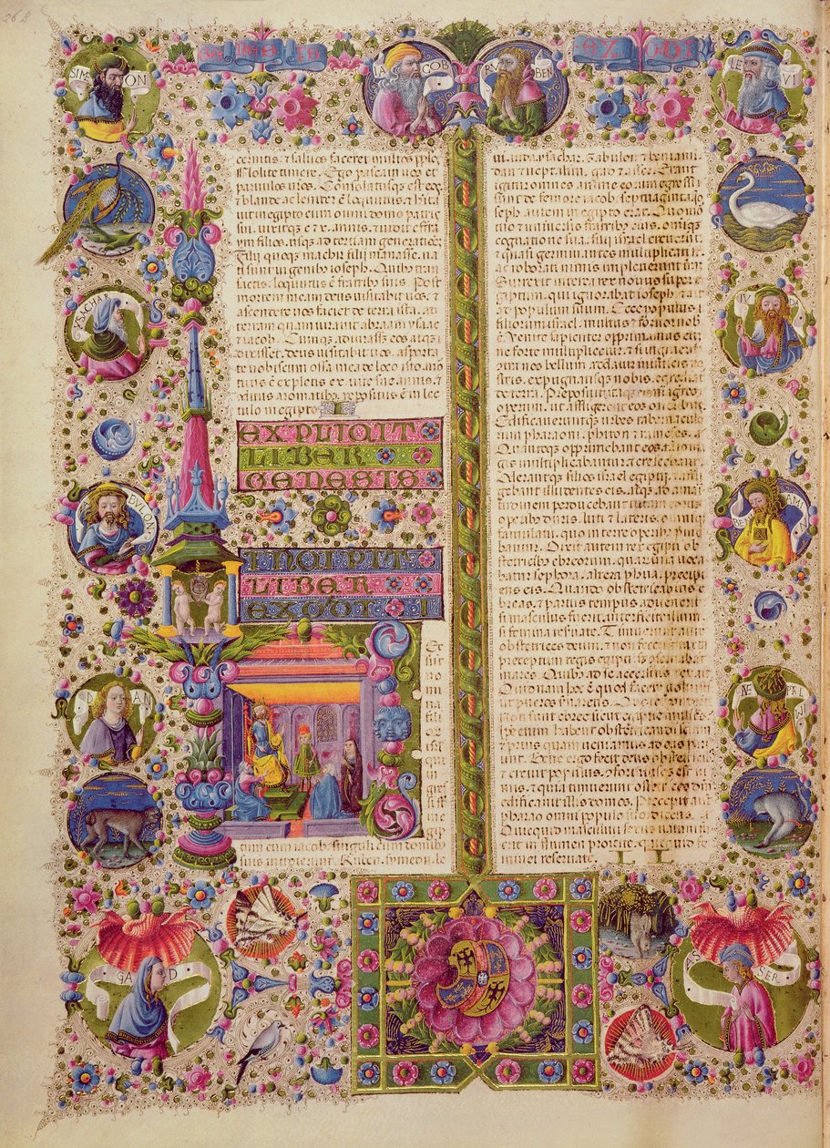 Fol.26v The Book of Exodus ، من الكتاب المقدس Borso d