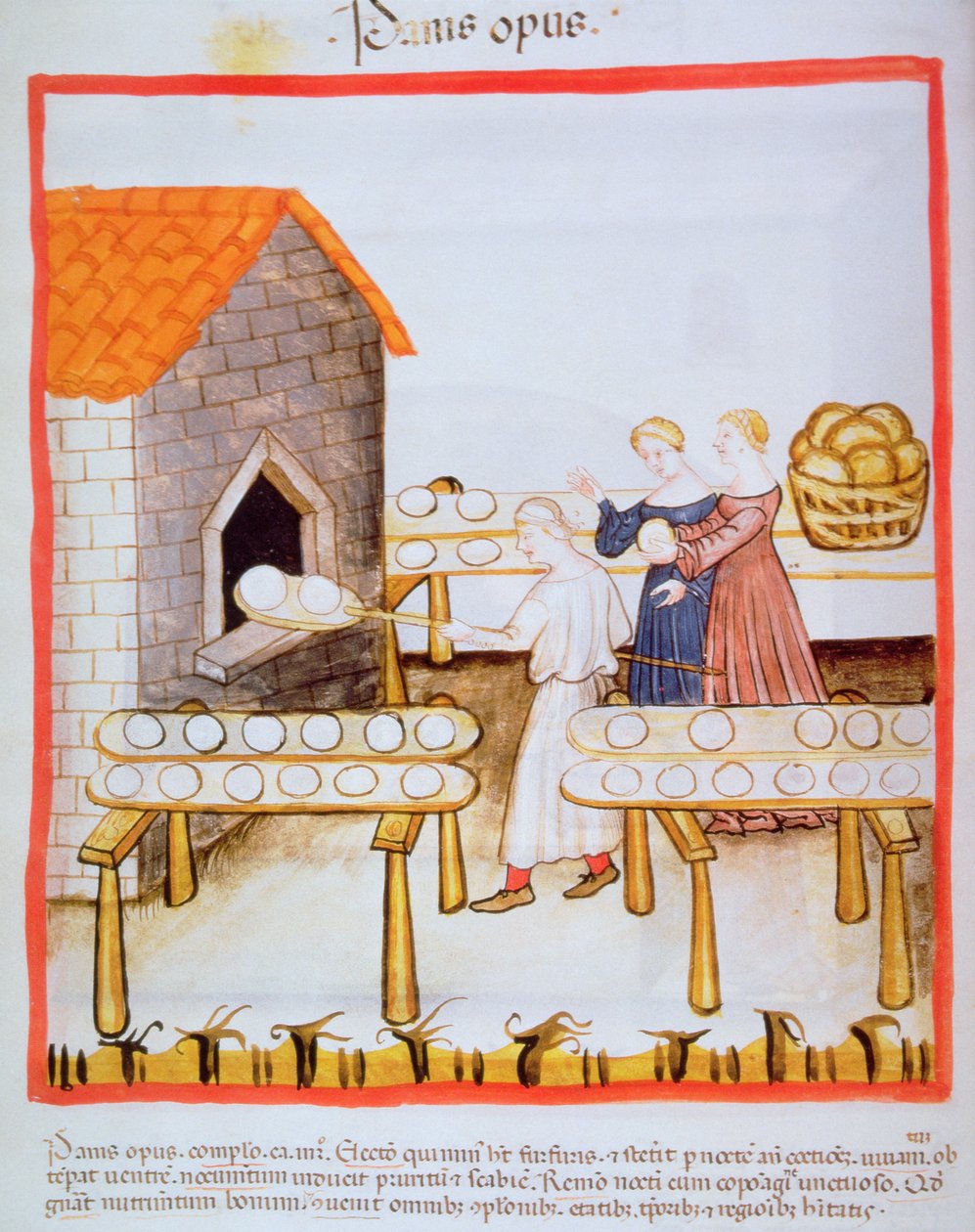 Fol.63v الخبز البني الخبز ، التوضيح من Tacuinum Sanitatis بواسطة المدرسة الايطالية