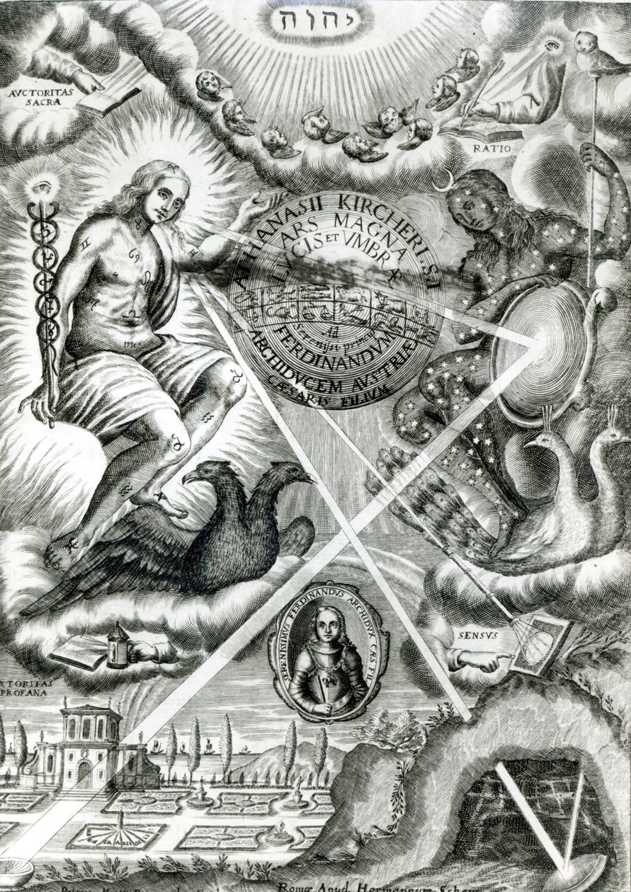 واجهة الفن العظيم للضوء والظل ، بقلم أثناسيوس كيرشر (1601-80) ، روما ، 1646 بواسطة المدرسة الايطالية