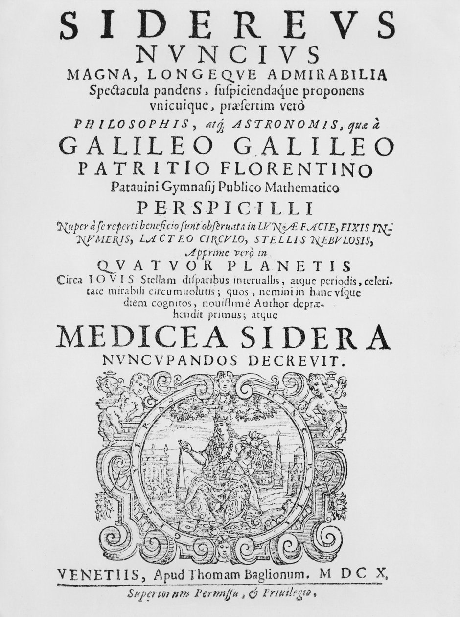 صورة إلى Sidereus Nuncius بواسطة Galileo Galilei ، 1610 بواسطة المدرسة الايطالية