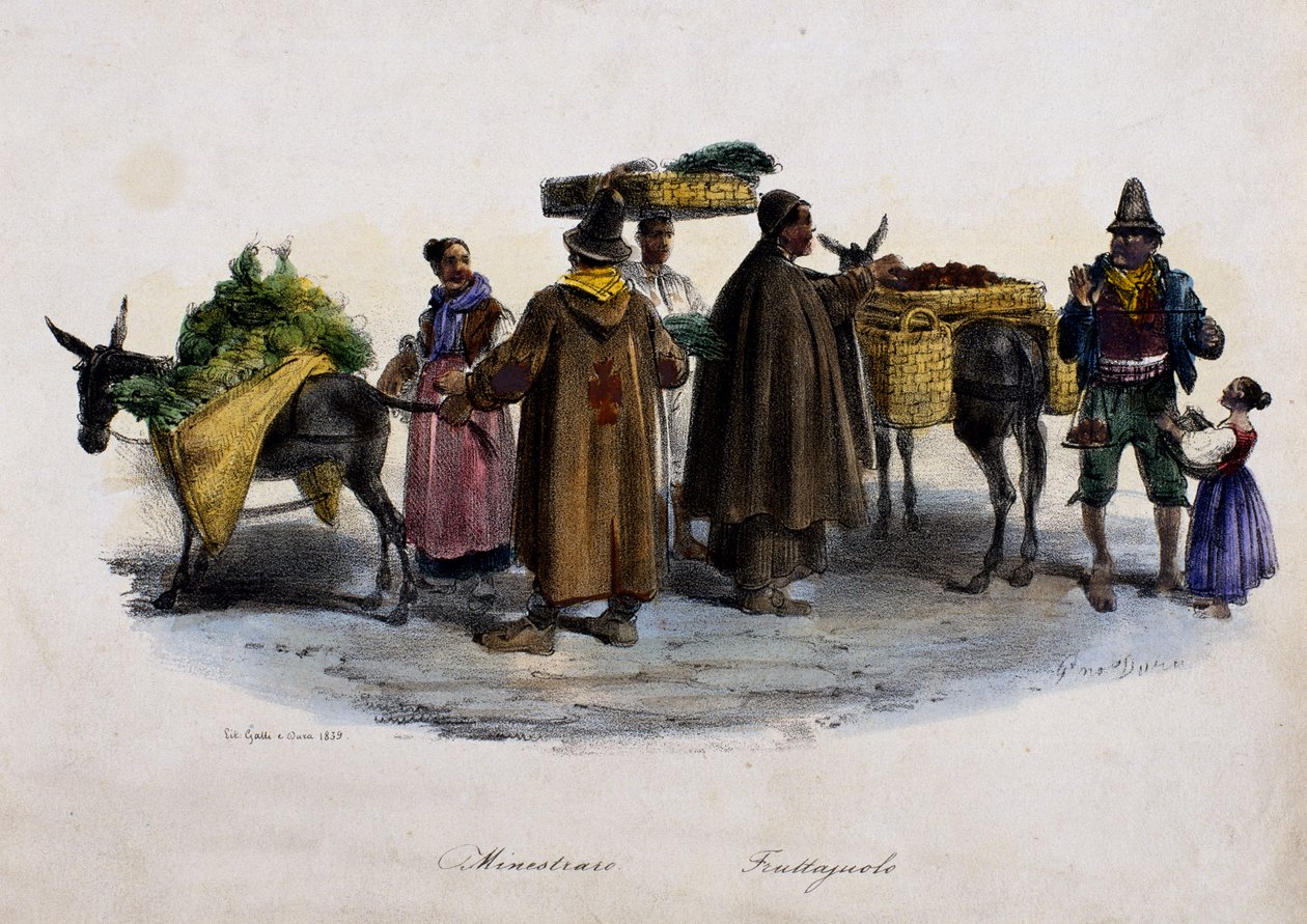 Fruit and vegetable sellers بواسطة المدرسة الايطالية