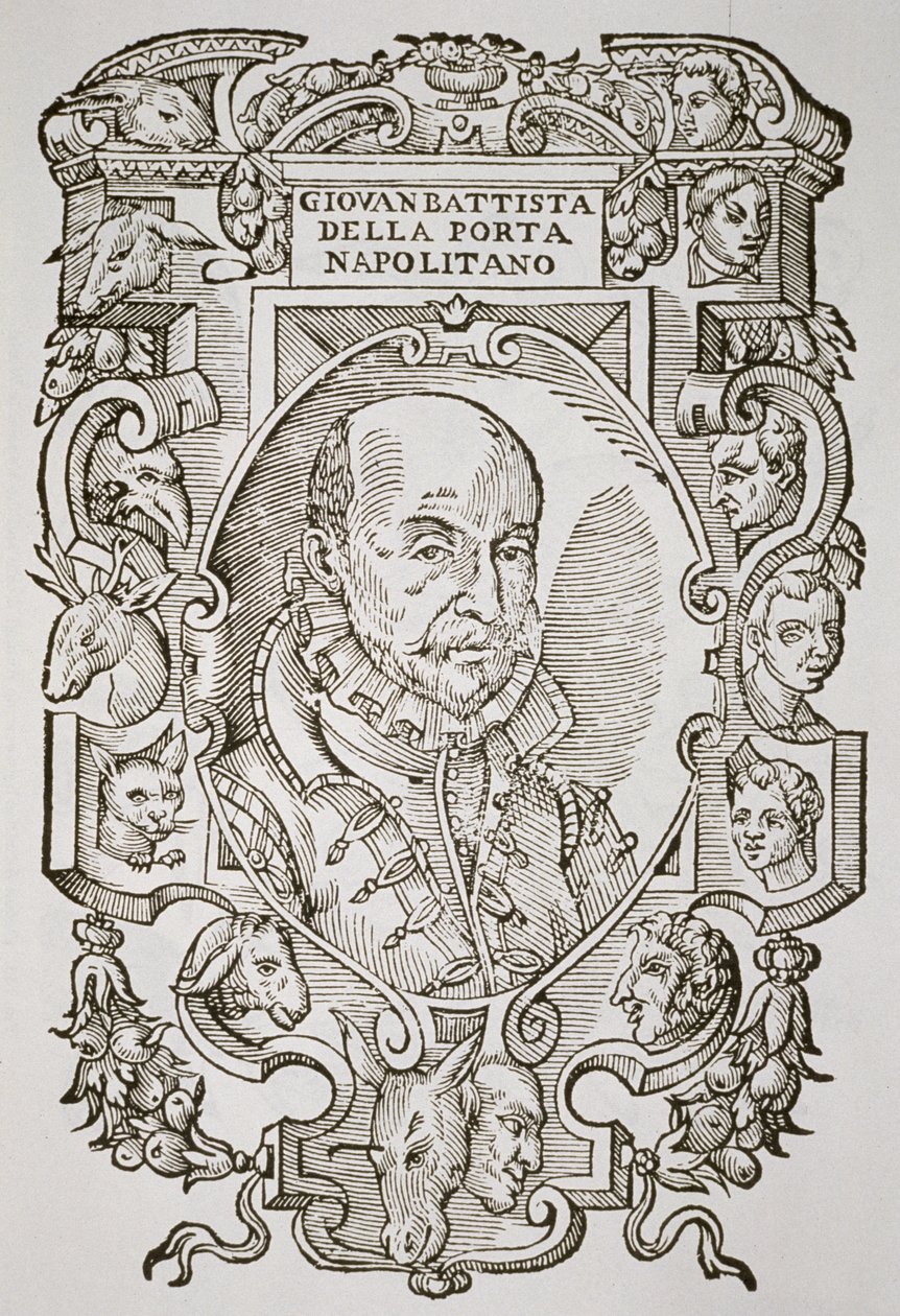 جيوفاني باتيستا ديلا بورتا (1535-1615) من كتابه Delle Celeste Fisionomia، Padua 1616 ، موضح في تاريخ السحر ، نُشر أواخر القرن التاسع عشر بواسطة المدرسة الايطالية