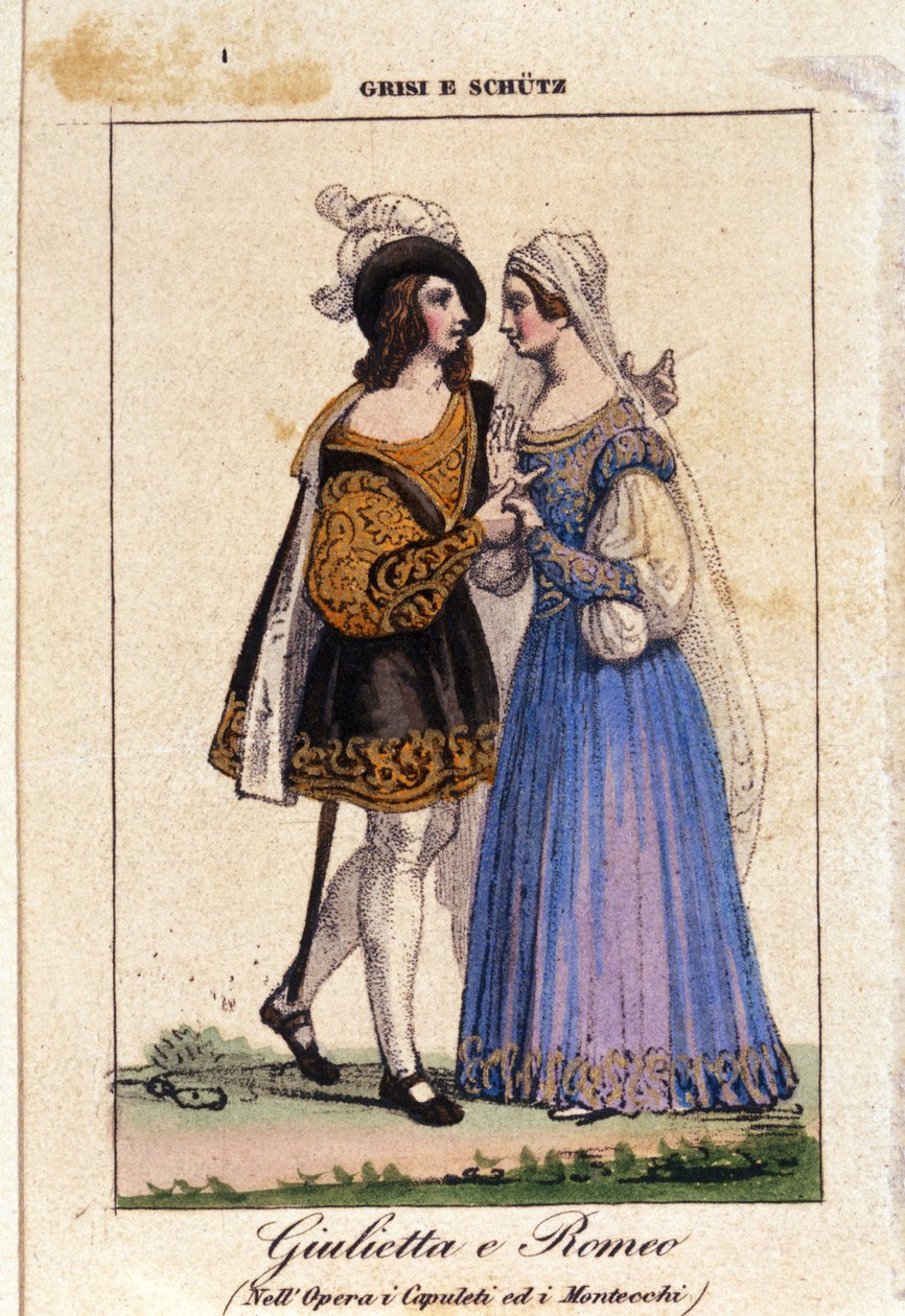 جوليا غريسي وشوتز يترجمان روميو وجولييت في "I Capuleti e i Montecchi" (Les Capulet et les Montaigu) للمخرج فينسينزو بيليني بواسطة المدرسة الايطالية