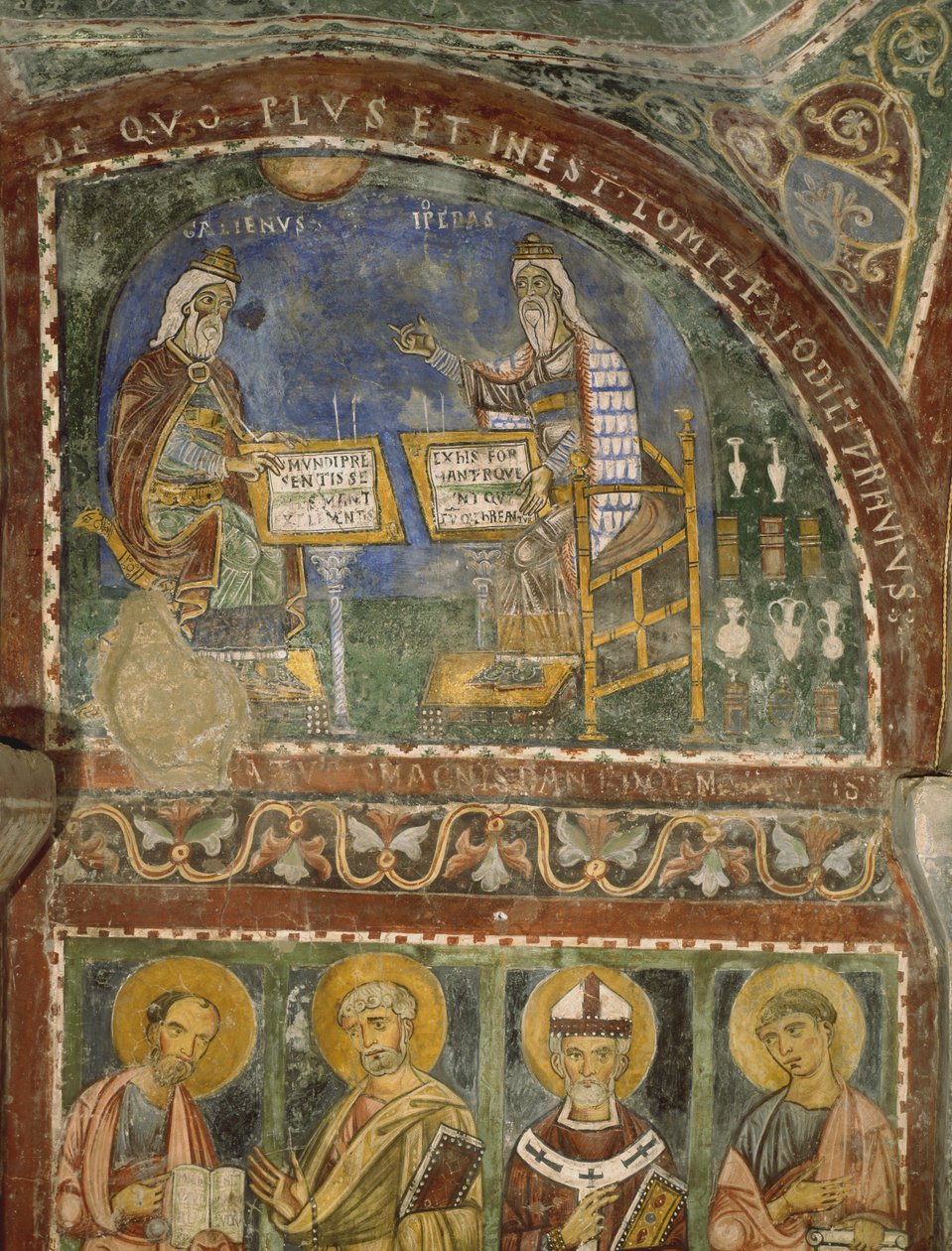 أبقراط وجالينوس ، سرداب كاتدرائية Anagni بواسطة المدرسة الايطالية