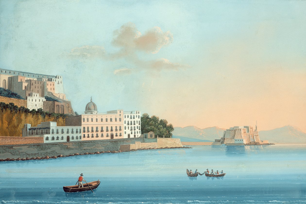 Il Chiatamone (الغواش على اللوحة) (انظر أيضًا 20793 ، 207964 ، 207966) بواسطة المدرسة الايطالية