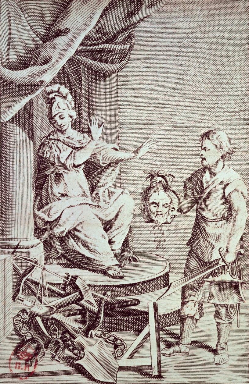 رسم توضيحي من "Dei Delitti e delle Pene" بواسطة Cesare Bonesana (1738-94) Marquis de Beccaria بواسطة المدرسة الايطالية
