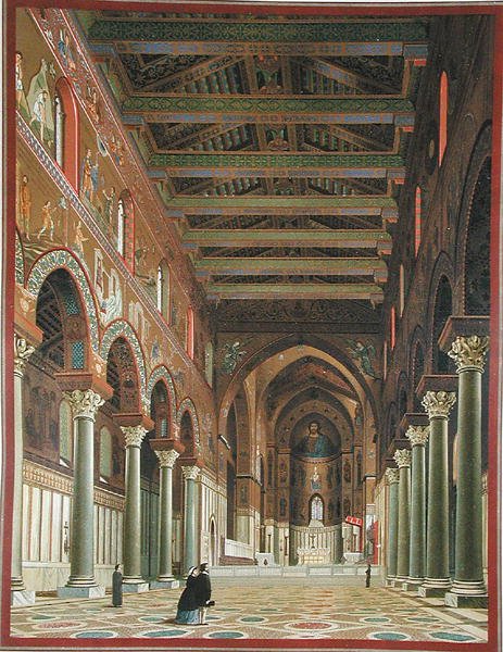 الجزء الداخلي من Duomo di Monreale ، صقلية بواسطة المدرسة الايطالية
