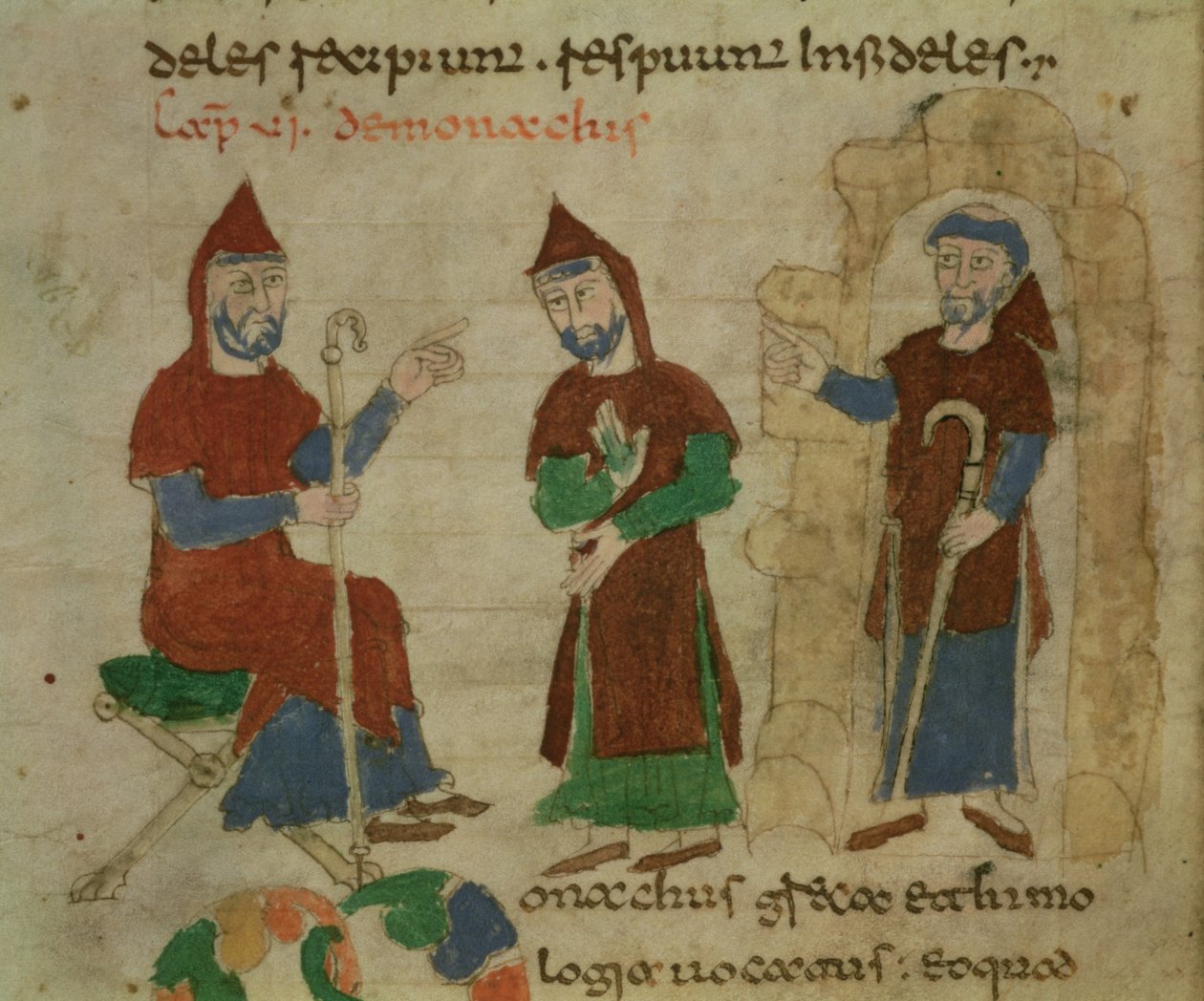 استثمار راهب بنديكتين ، من الكون من قبل ماوروس (c.780-856) 1023 بواسطة المدرسة الايطالية