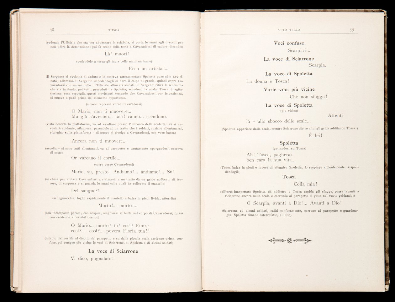 Libretto من Tosca بواسطة Giacomo Puccini ، Ricordi Edition ، إيطاليا بواسطة المدرسة الايطالية