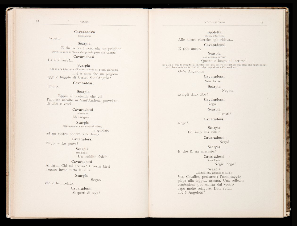 Libretto من Tosca بواسطة Giacomo Puccini ، Ricordi Edition ، إيطاليا بواسطة المدرسة الايطالية