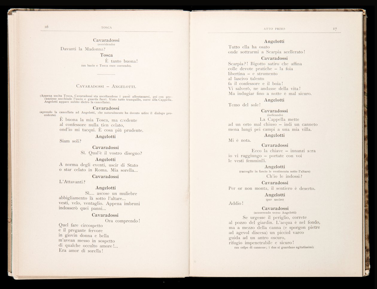 Libretto من Tosca بواسطة Giacomo Puccini ، Ricordi Edition ، إيطاليا بواسطة المدرسة الايطالية