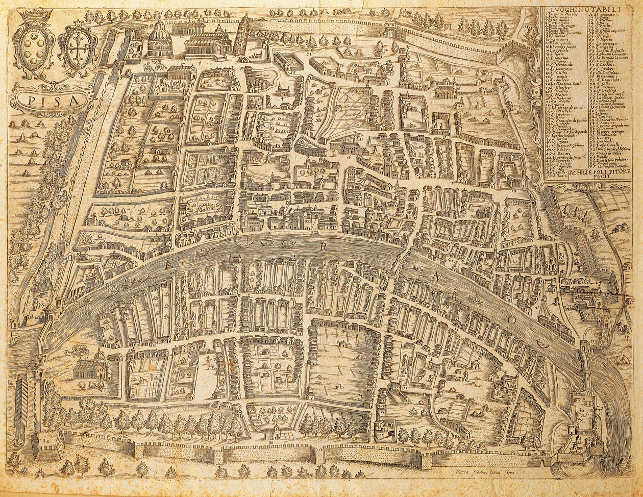 Map of Pisa بواسطة المدرسة الايطالية