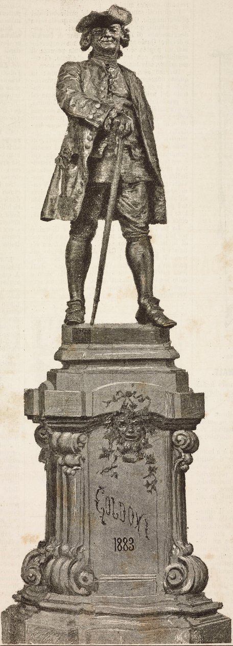 Monument to Carlo Goldoni (1707-1793) by Antonio dal Zotto, unveiled on December 20 بواسطة المدرسة الايطالية