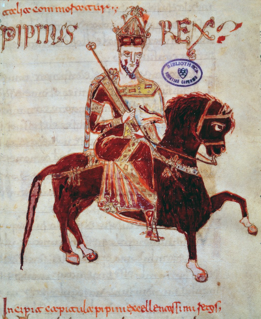 السيدة 4 صورة الفروسية لبيبين (c.773-810) ملك إيطاليا ، 1023 بواسطة المدرسة الايطالية
