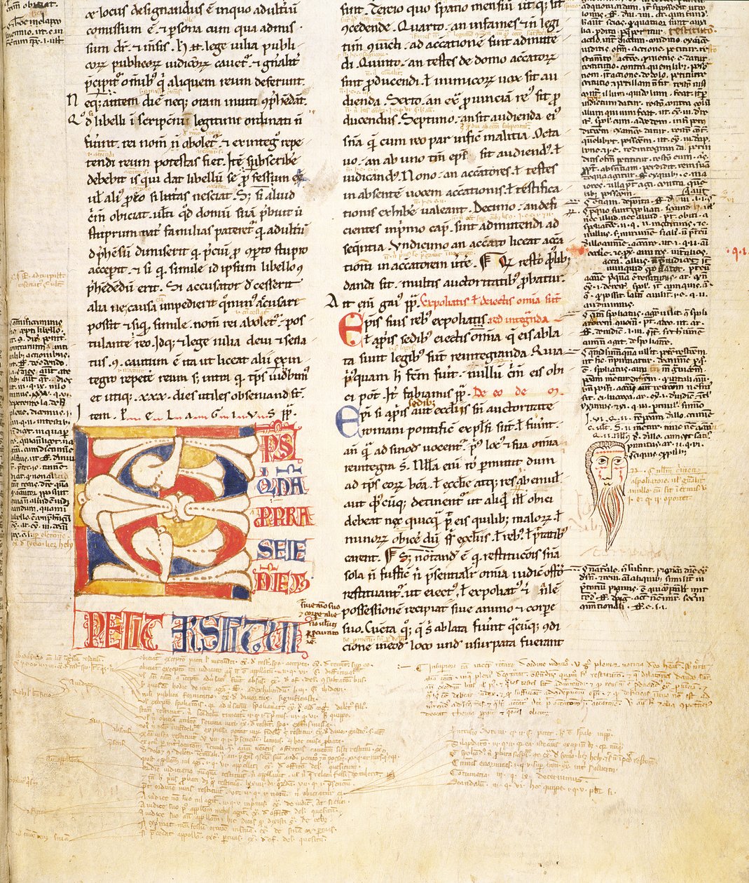 السيدة ماكلين 135 ، ص 96 و: تفاصيل شكل نباتي مبدئي C من Gratians Decretum ، أواخر القرن الثاني عشر بواسطة المدرسة الايطالية