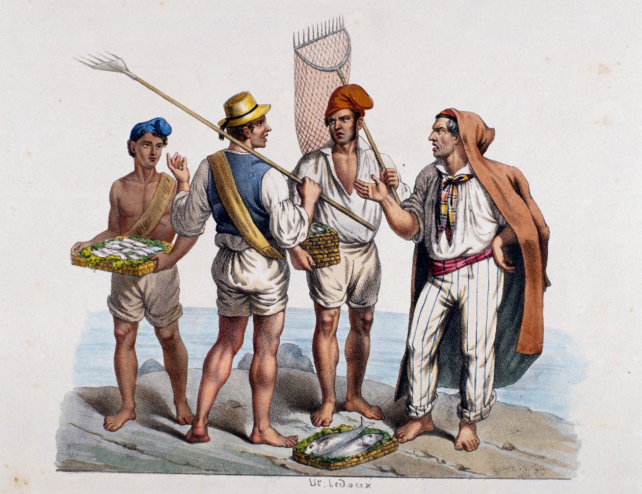 Neapolitan fishermen, Italy بواسطة المدرسة الايطالية