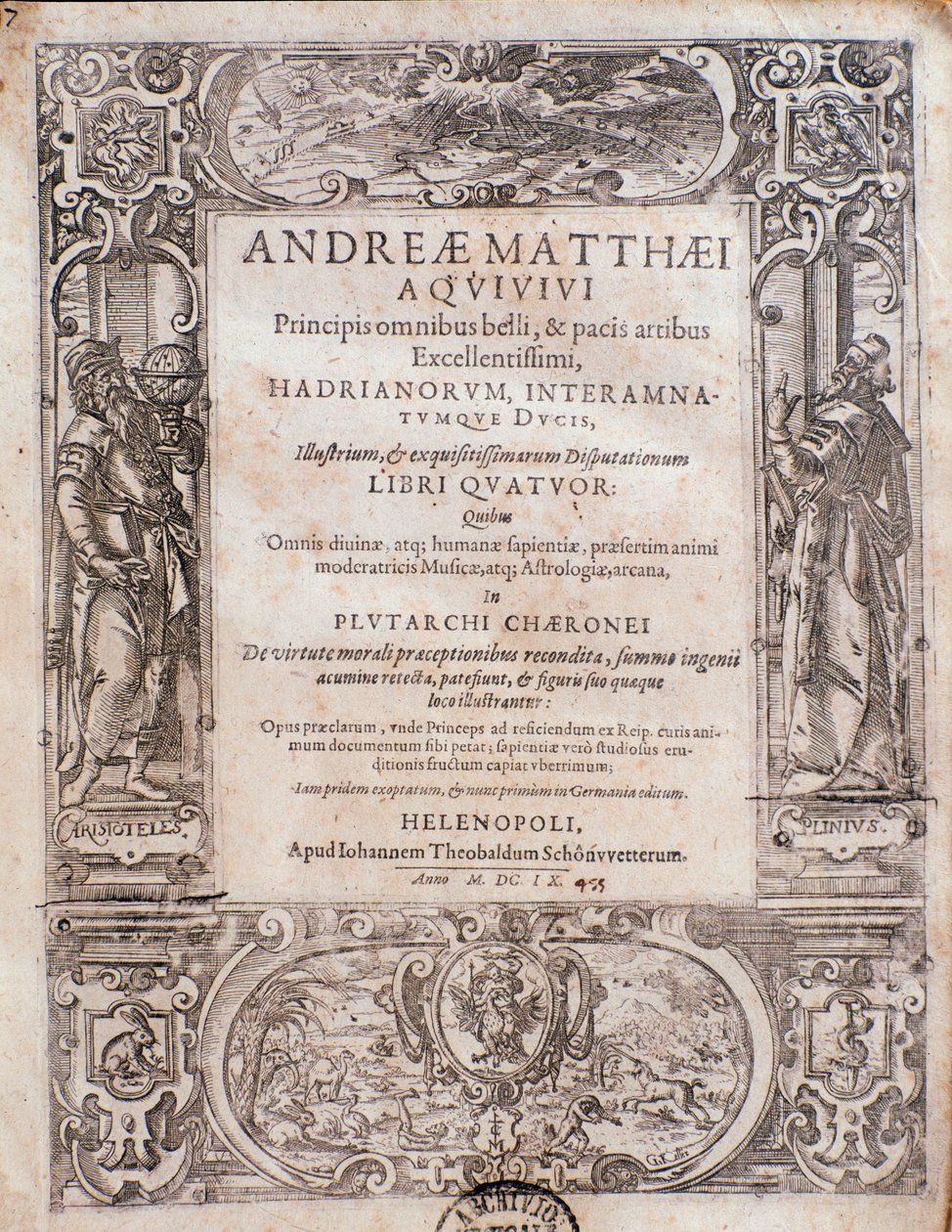الصفحة مأخوذة من مبادئ omnibus الجميلة بواسطة Andrea Matteo Acquaviva بواسطة المدرسة الايطالية