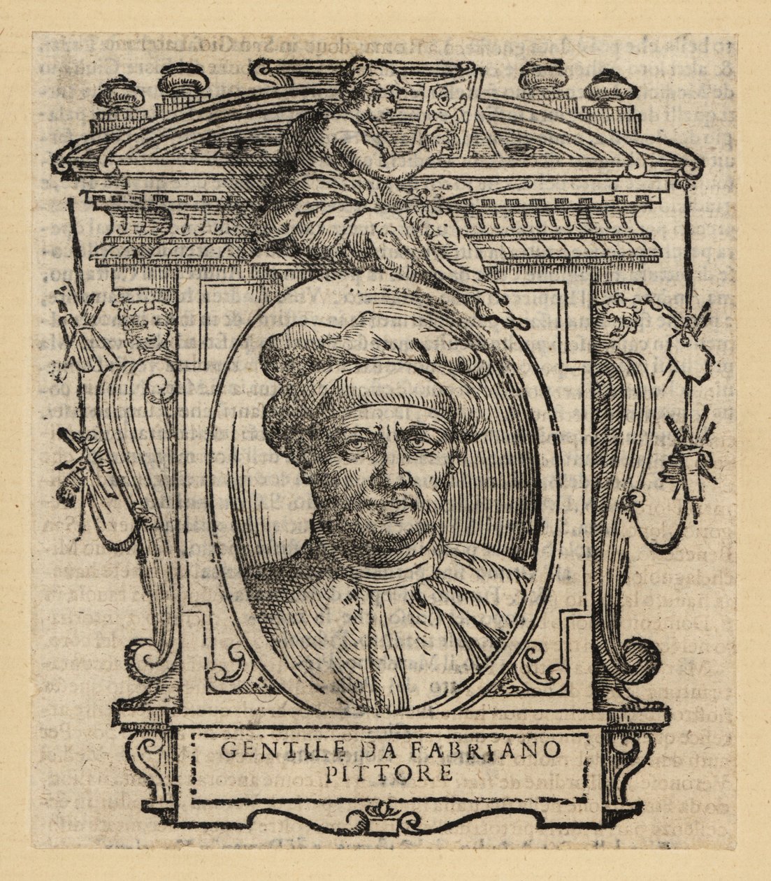 صورة لجنتيلي دا فابريانو ، رسام إيطالي ، على الطراز القوطي الدولي ، حوالي 1370-1427 بواسطة المدرسة الايطالية