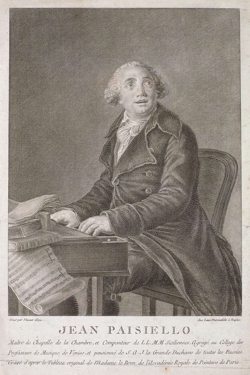 صورة جيوفاني باييسيلو (1782-1840) نقشها فنسنت ألوجا بواسطة المدرسة الايطالية