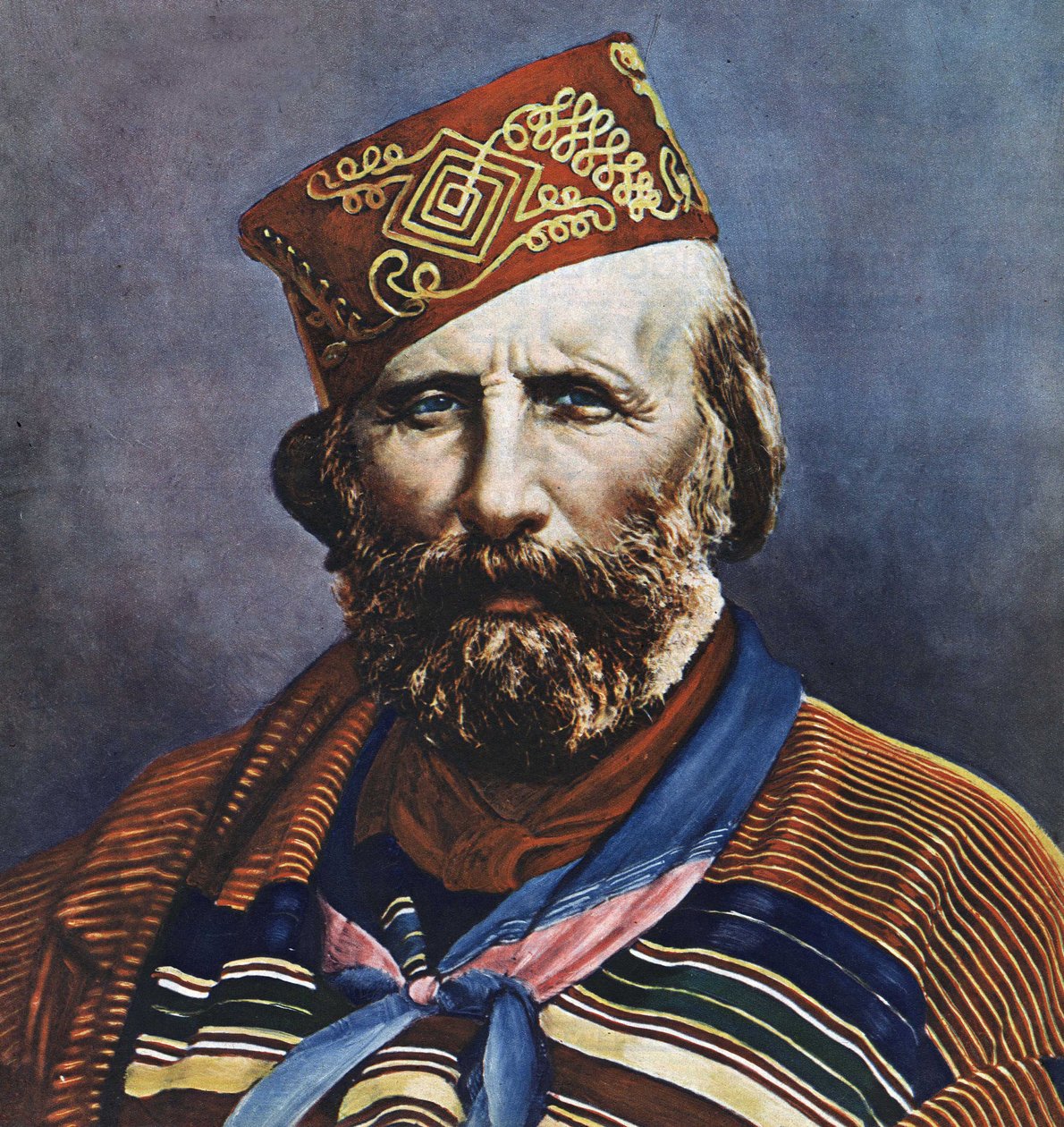 صورة جوزيبي غاريبالدي (1807-1882) ، سياسي إيطالي. بواسطة المدرسة الايطالية