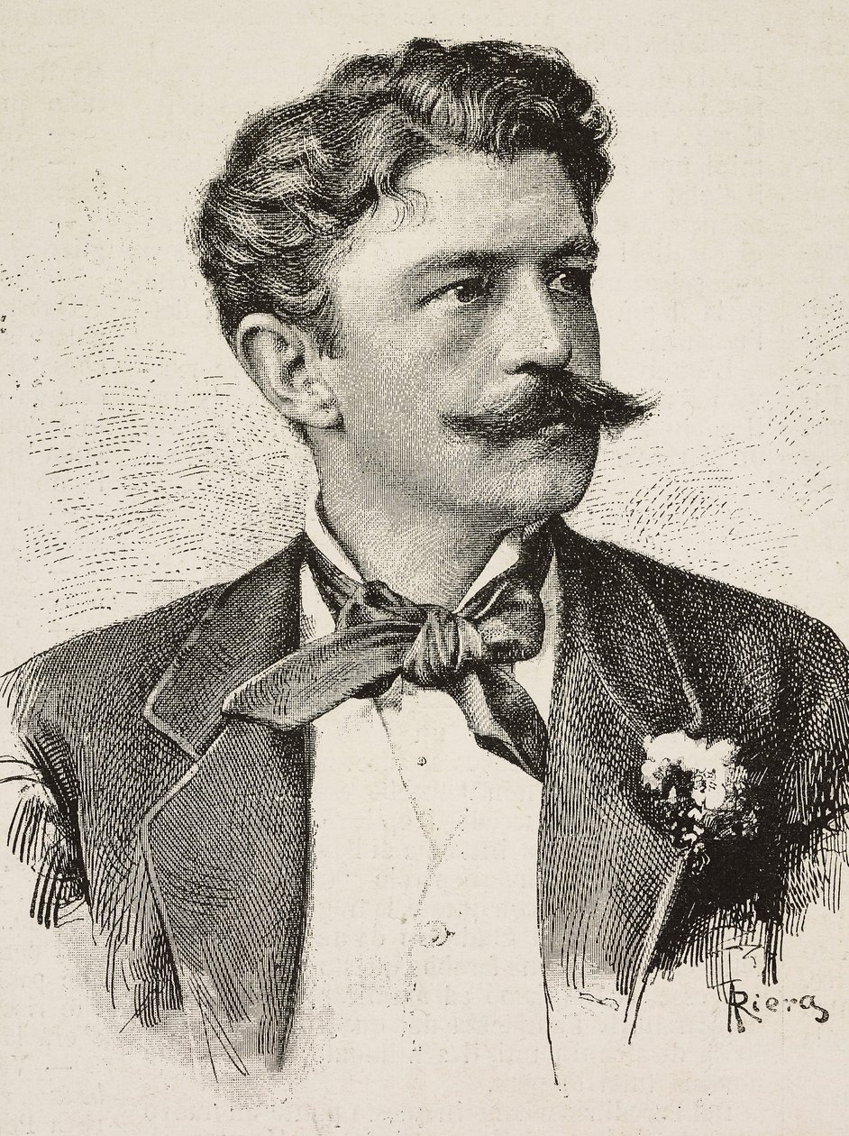 Portrait of Herbert von Bismarck (1849-1904), German politician, engraving by Riera from photograph by Vianello Brothers, from L