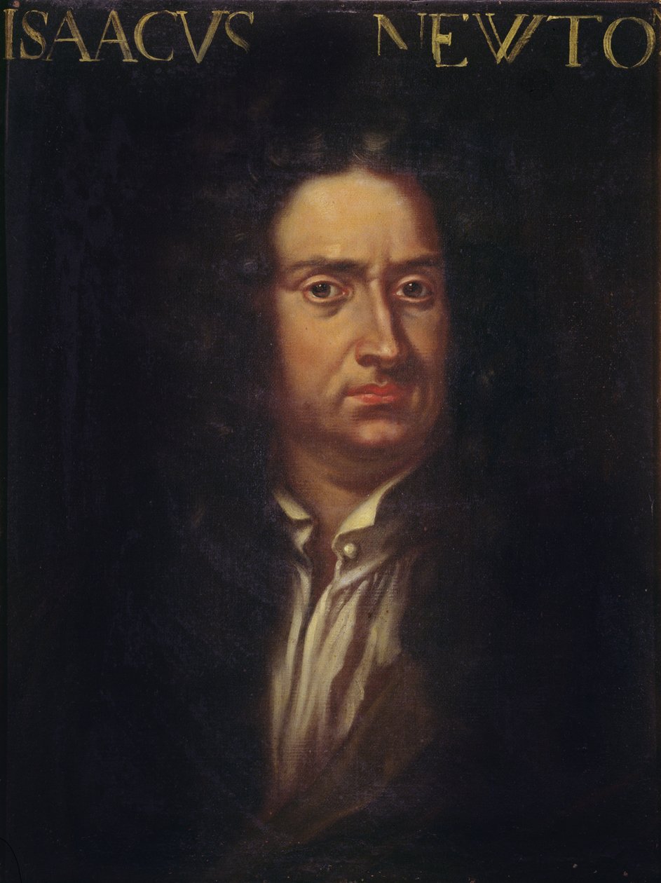 صورة إسحاق نيوتن (1642-1727) ج .1680 بواسطة المدرسة الايطالية