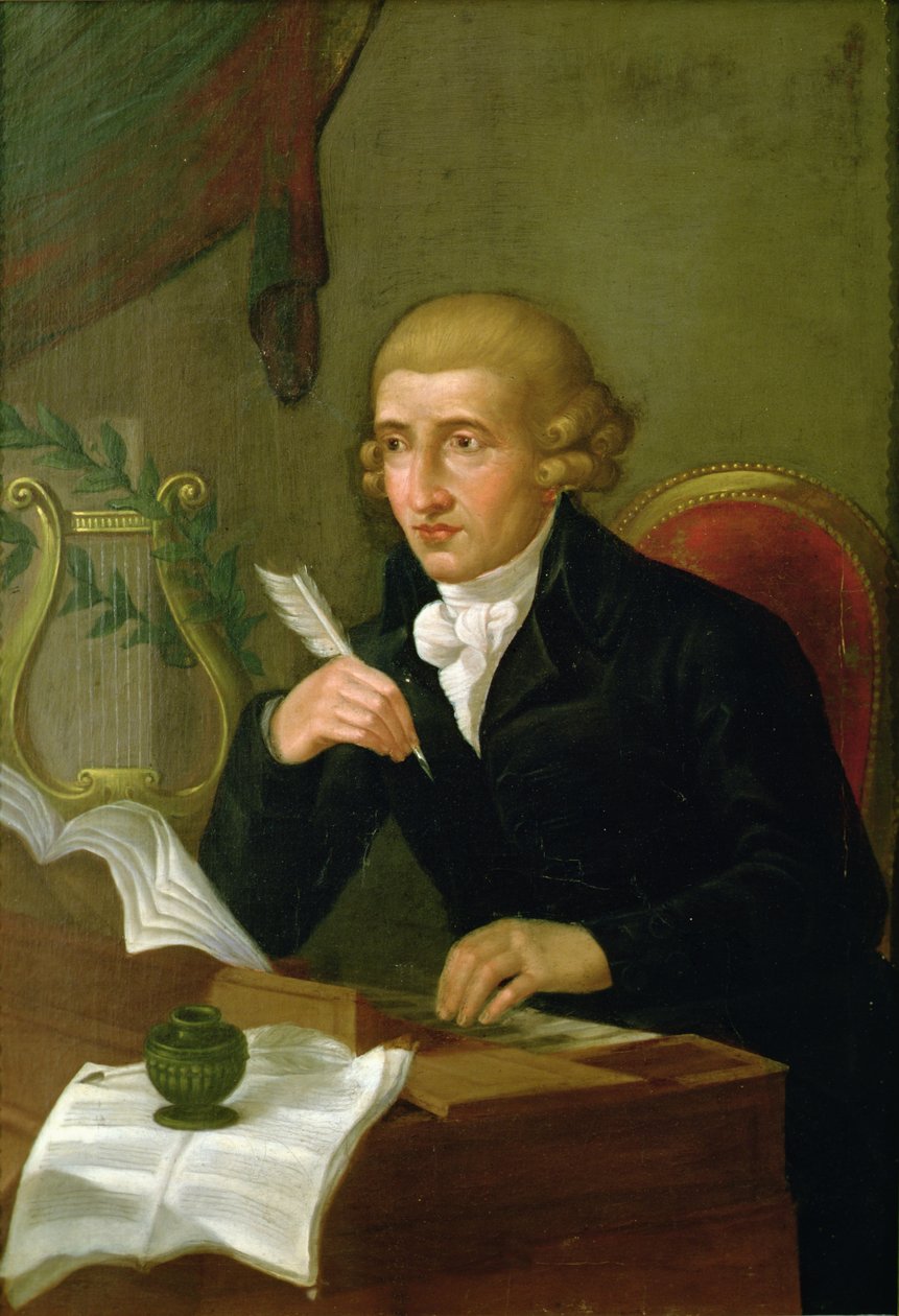 بورتريه جوزيف هايدن (1732-1809) (زيت على قماش) بواسطة المدرسة الايطالية