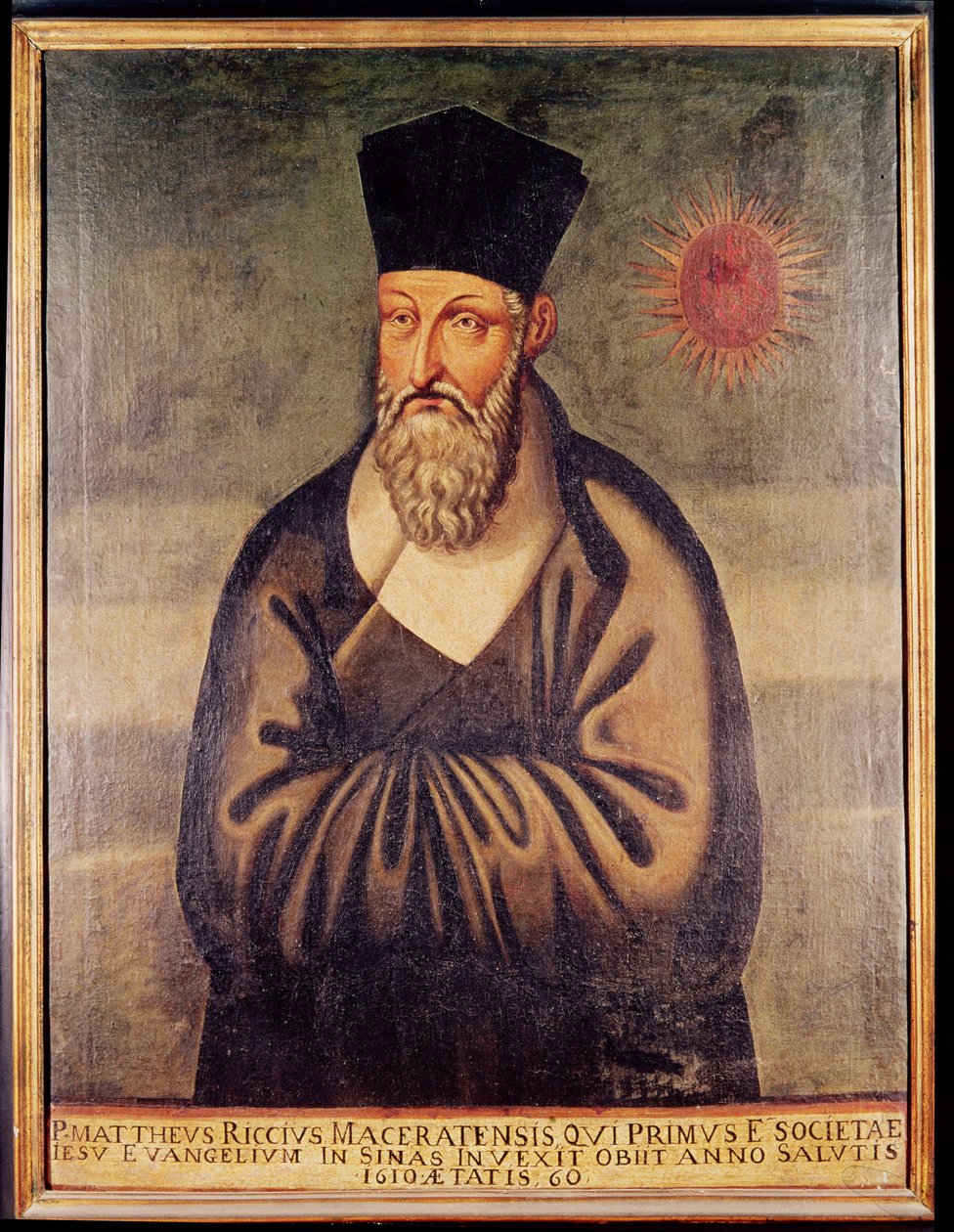 صورة ماتيو ريتشي (1552-1610) المبشر الإيطالي ، مؤسس البعثة اليسوعية في الصين (لوحة) بواسطة المدرسة الايطالية