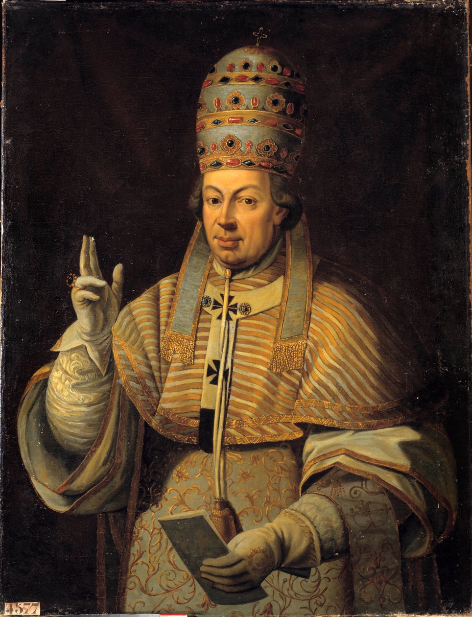 صورة للبابا بيوس (بيو أو بيوس) السادس (1717-1799). لوحة ايطالية مجهولة بواسطة المدرسة الايطالية