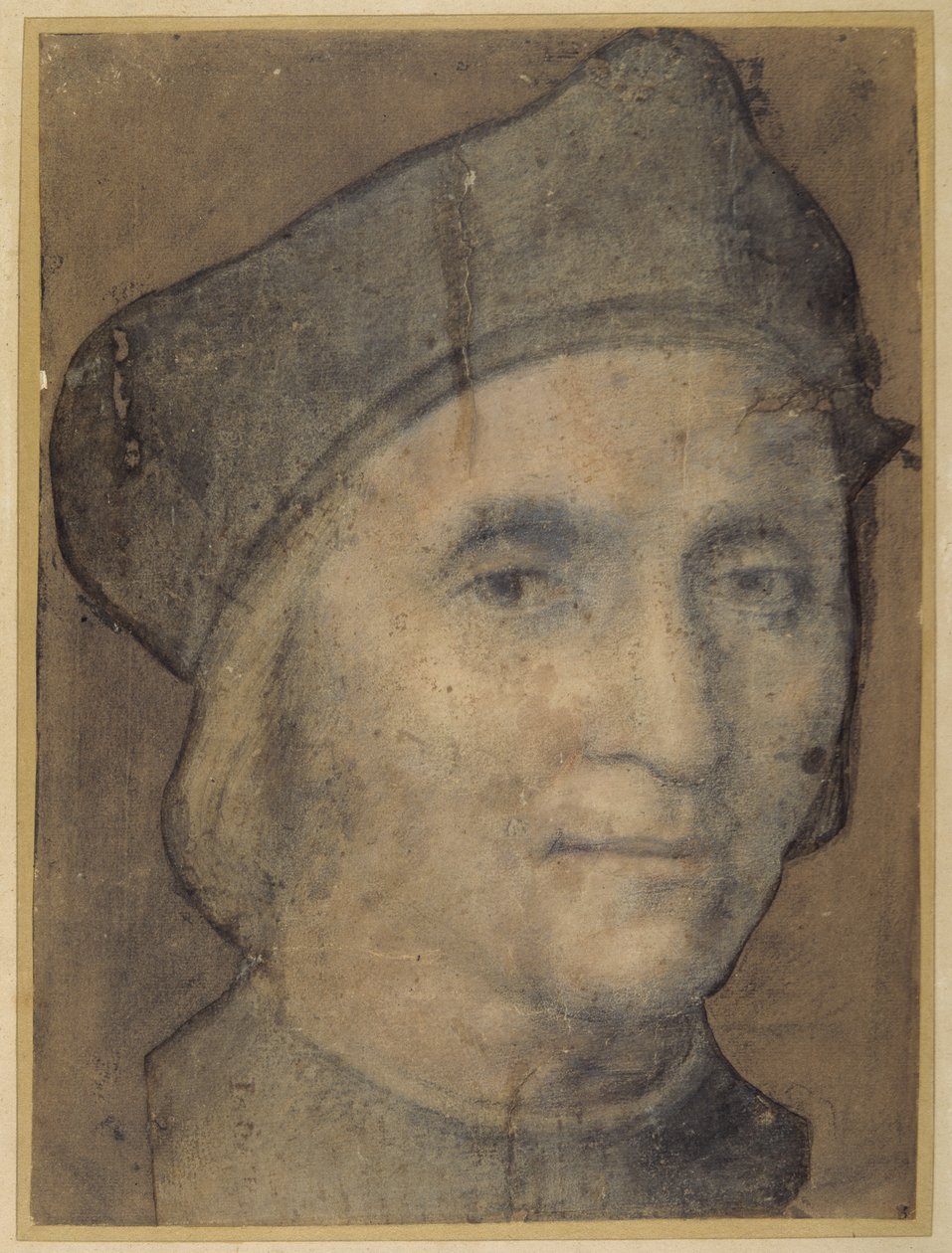 Portrait of a prelate, c.1510 (black & rose coloured chalks) بواسطة المدرسة الايطالية