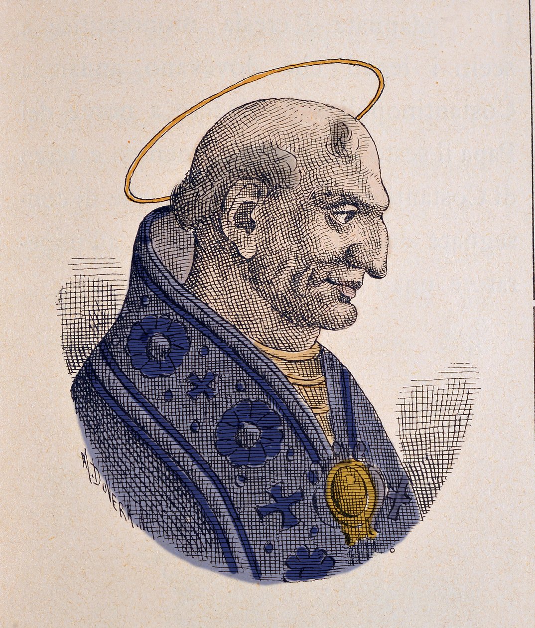 صورة للبابا Adeodat II أو Dieudonne (Deusdedit أو Adeodatus أو Deodatus أو Adeodato) (672-676) بواسطة المدرسة الايطالية