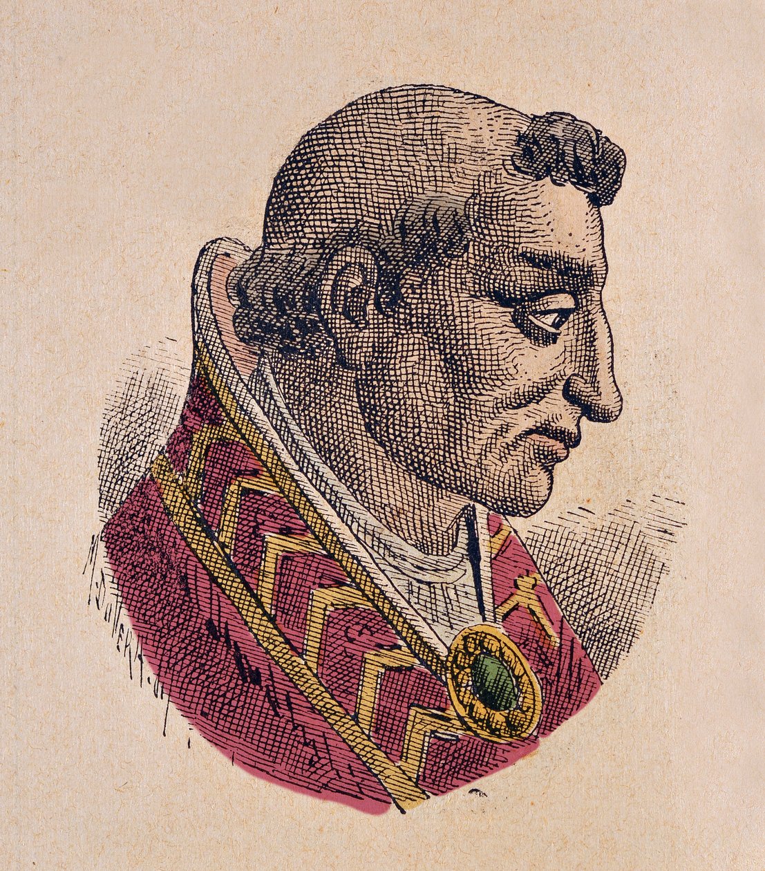 Portrait of the Pope Anastase III (Anastasius, Anastasio) (911-913) بواسطة المدرسة الايطالية
