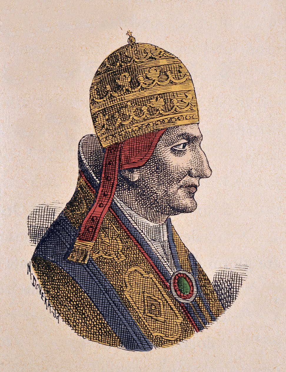 صورة للبابا غريغوري الثامن (غريغوريو أو غريغوريوس أو غريغوري) (1187) بواسطة المدرسة الايطالية