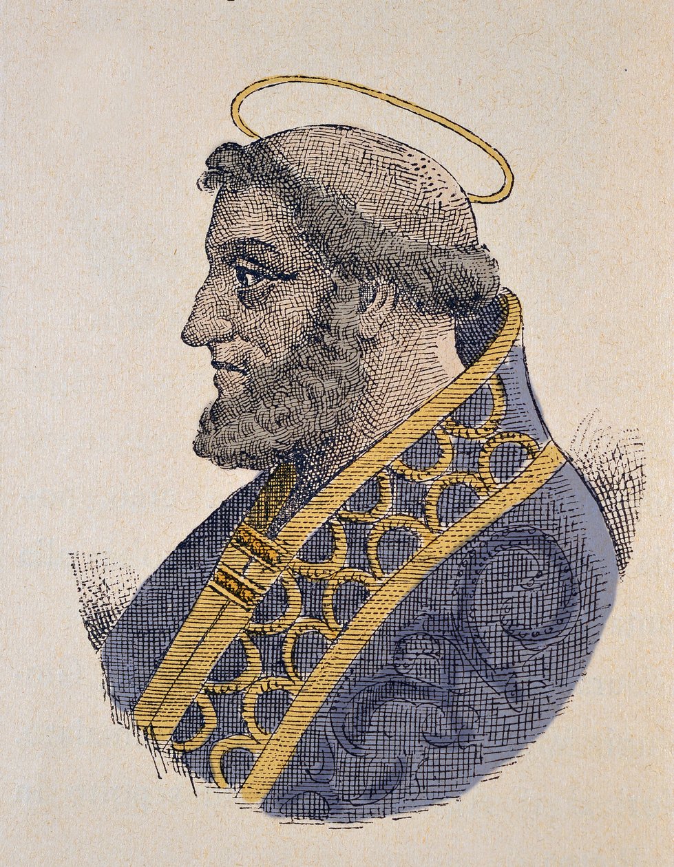 Portrait of the Pope Serge Ier (Sergius or Sergio I) (687-701) بواسطة المدرسة الايطالية
