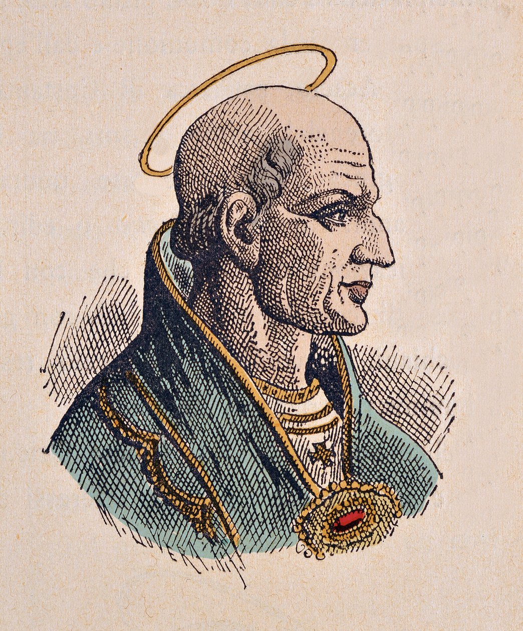 صورة للبابا البسيط (Simplicius أو Simplicio) (468-483) بواسطة المدرسة الايطالية