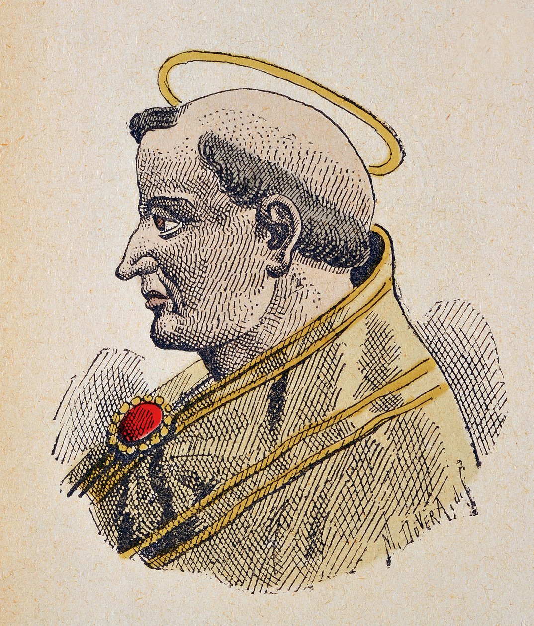 Portrait of the Pope Sixte III (Sixtus, Sisto or Xystus) (432-440) بواسطة المدرسة الايطالية