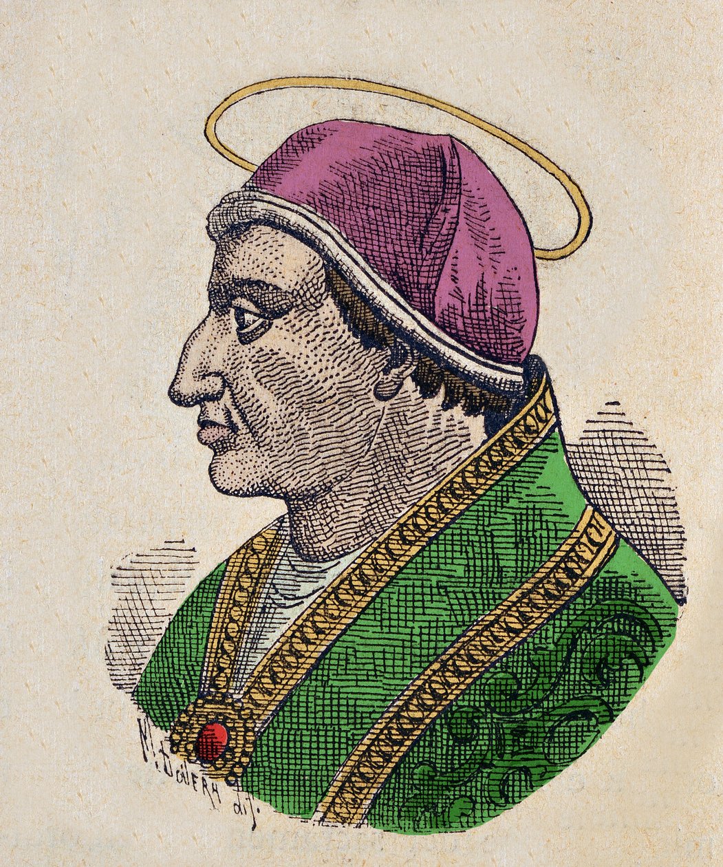 صورة للبابا سيماك إيير (Symmachus أو Simmaco) (498-514) بواسطة المدرسة الايطالية